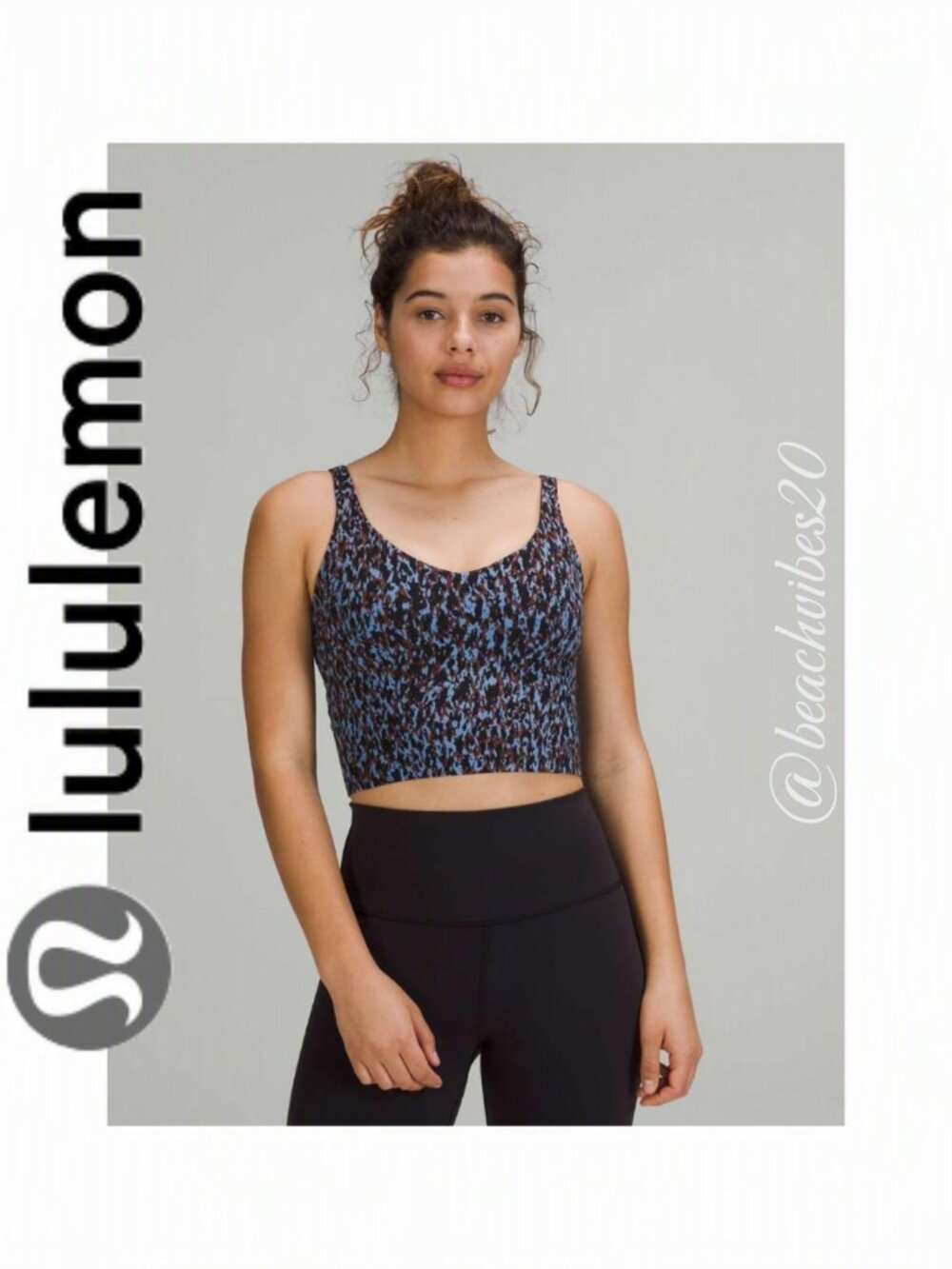 LULULEMON ATHLETICA Align Tank Top Leopard Camo Blue Nile Multi NWT 8 LL-133
